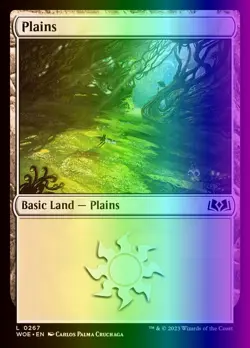 MTG Magic the Gathering Plains (267/515) Wilds of Eldraine LP FOIL - Image 1