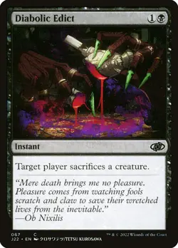 MTG Magic the Gathering Diabolic Edict (67/835) Jumpstart 2022 LP - Image 1