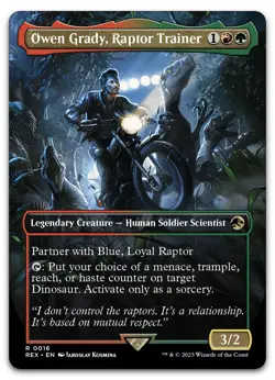 Owen Grady, Raptor Trainer (Borderless) #16 (NM) Jurassic World REX Magic MTG - Image 1