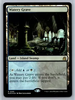 MTG Ravnica Remastered Foil #291 Watery Grave Rare Land Island Swamp - Image 1
