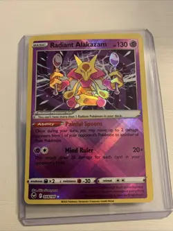 Pokemon TCG Radiant Alakazam Silver Tempest 059/195 Near Mint NM Condition - Image 1