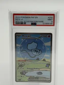 2024 Pokemon PAF EN Special Illustration Rare #232 Mew ex Mint PSA 9 - Image 1