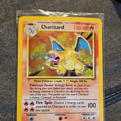 Charizard Base Set Holo Rare 4/102 120 HP English Pokemon Card Wizards - Image 1