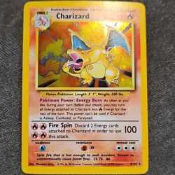 Charizard Base Set Holo Rare 4/102 120 HP English Pokemon Card Wizards - Image 2