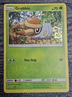 Pokemon TCG - Grubbin 2/12 - McDonald's Collection 2017 - Holo - LP - Image 1