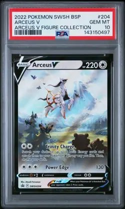 2022 POKEMON SWSH BLACK STAR PROMO ARCEUS V FIGURE COLL #204 ARCEUS V PSA 10 - Image 1