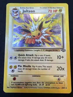 Jolteon Jungle Holo 4/64 WOTC 1999 Vintage Pokemon Card MP - Image 1