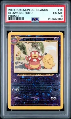 2001 POKEMON SOUTHERN ISLANDS PROMO #14 SLOWKING HOLO PSA 6 - Image 1