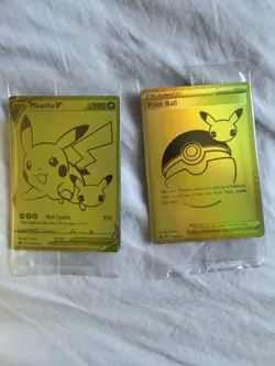 Pokemon Celebrations Pikachu V & Pokeball gold Promos Sealed SWSH 145 & SWSH 146 - Image 1