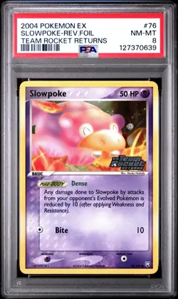 Slowpoke Reverse Holo 76/109 Team Rocket Returns Pokemon PSA 8 - Image 1