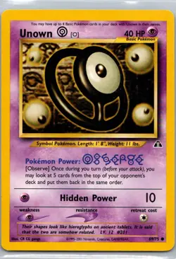 Pokemon TCG Unown O 69/75 Neo Discovery LP - Image 1