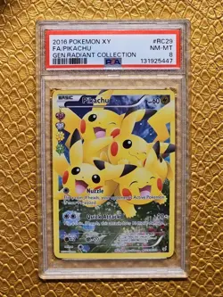 2016 POKEMON GENERATIONS RADIANT COLLECTION PIKACHU #RC29 PSA 8 NM - Image 1