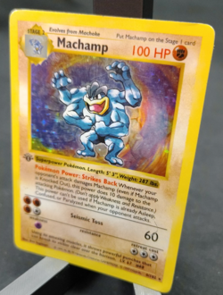 1999 Pokemon Machamp 8/102 Base Set 1st Edition Shadowless Holo MP - Image 2