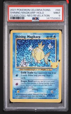 2021 POKEMON CELEBRATIONS CLASSIC COLLECTION #66 SHINING MAGIKARP-HOLO PSA 9 - Image 1