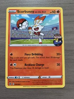 2021 Sword & Shield, Promos - Pokemon Futsal Promos 2020 Scorbunny on the Ball - Image 2