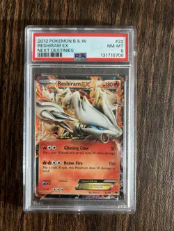 2012 Pokemon BW Next Destinies Reshiram EX #22/99 GRADED PSA 8 - Image 1