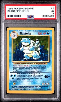 1999 Pokemon Game #2 Blastoise-Holo PSA 5 Excellent Base Set New Cert - Image 1