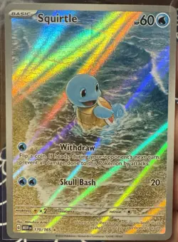 Pokemon Squirtle Holo Card TCG SV Scarlet & Violet 151 Series 170/165 Pack Fresh - Image 1