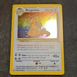 Dragonite Fossil Holo Rare 4/62 100 HP English Wizards 1999 Pokemon Card - Image 1