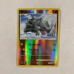Pokemon TCG Rhyhorn 95/130 reverse holo card Diamond & Pearl - Image 1