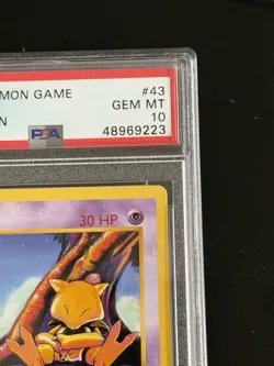 Pokemon PSA 10 GEM MINT Abra 1st Edition Base Set Shadowless 1999 Card 43/102 - Image 3