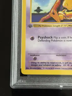 Pokemon PSA 10 GEM MINT Abra 1st Edition Base Set Shadowless 1999 Card 43/102 - Image 5