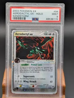 2003 Pokemon EX Sandstorm Aerodactyl EX Holo #94 PSA Mint 9 - Image 1