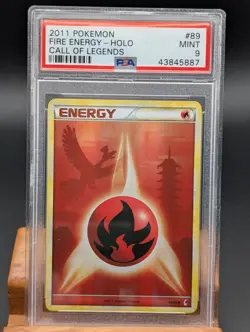 2011 Pokemon Call of Legends Fire Energy Holo #89 PSA Mint 9 - Image 1