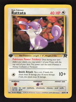 Pokemon Team Rocket #66/82 Rattata 1st Edition Common - Image 1