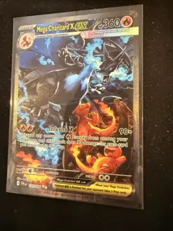 mega charizard x ex 125/094 mega Charizard pokemon Crinkle ERROR - Image 1