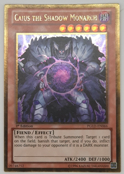 Caius the Shadow Monarch - PGLD-EN066 - Gold Rare 1st Edition Yugioh x 2 - Image 1