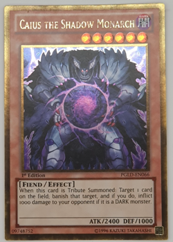 Caius the Shadow Monarch - PGLD-EN066 - Gold Rare 1st Edition Yugioh x 2 - Image 3
