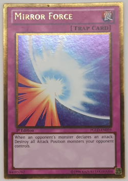 Mirror Force - PGLD-EN059 - Gold Rare 1st Edition Yugioh x 3 - Image 3