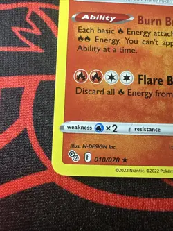 Pokemon Charizard 010/078 Pokemon GO Holo Rare Stage 2 170HP TCG Card English - Image 4