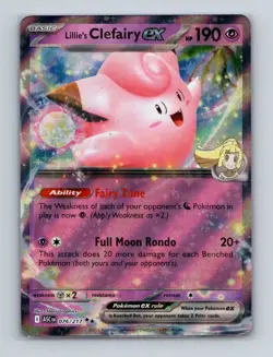 Lillie's Clefairy ex 076 2026 Pokemon Ascended Heroes Double Rare Card NM+ (a) - Image 1