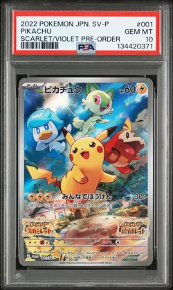 PSA 10 Pikachu 001/SV-P Pokemon SV Promo Japanese Pokemon Card 2022 - Image 3