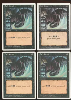 4x Dark Ritual Common Ex/Pl Revised 3rd 4th Edition Playset Magic the Gathering - Image 1