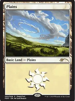 Slightly Played, English - 4 x MTG Plains - Foil - Magic Fest 2019 Promotional - Image 1