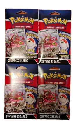 NEW Pokemon Trading Cards Mystery PackS- 24 Cards + 1 Foil - Lot Of 4 SEALED - Image 1