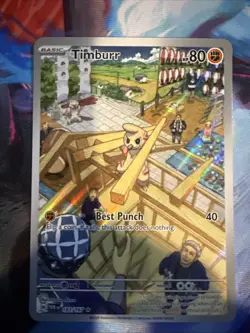 Pokemon TCG Timburr 183/167 Illustration Rare Holo Twilight Masquerade Card - Image 1