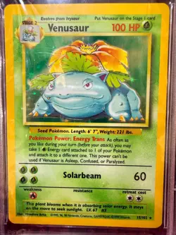 1999 Pokemon Game Base Set Unlimited Venusaur Holo Rare 15/102 #15 PSA 9 MINT - Image 3