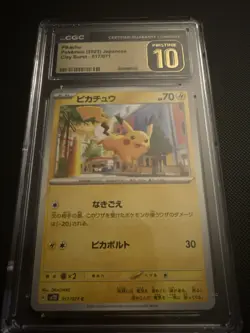 CGC 10 Pristine PIkachu 017/071 Clay Burst sv2D Pokemon Card - Image 1
