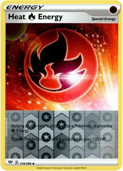 Pokemon - Heat Fire Energy 174/189 - Darkness Ablaze - Reverse Holo - NM/M - Image 1