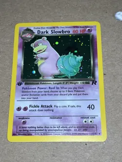 Pokemon Dark Slowbro 12/82 Team Rocket Holo Rare 1st Edition 2000 60 HP English - Image 1