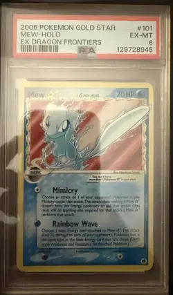 2006 POKEMON EX DRAGON FRONTIERS GOLD STAR #101 MEW-HOLO PSA 6 - Image 1