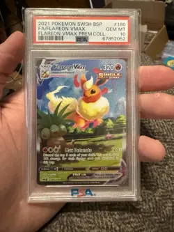 Pokemon TCG Flareon VMAX SWSH180 Sword & Shield Promo Card Holo PSA 10 - Image 1