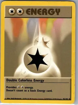 Double Colorless Energy 96/102 Non Holo Base Set - Pokemon Card - LP - Image 1