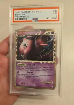 Psa Graded Holo Triumphant Mew Prime Pokemon Card 97/102 - Image 1