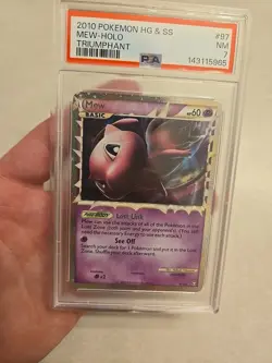 Psa Graded Holo Triumphant Mew Prime Pokemon Card 97/102 - Image 2
