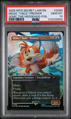 Miles "Tails" Prower #2085 2025 MTG Secret Lair Sonic The Hedgehog Foil • PSA 10 - Image 1